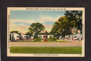 GA Glen Haven Motor Court Cottages Glennville Georgia Postcard Linen