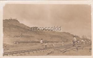 MYSTERY, NEW 1907-18 RPPC POSTCARD DETAILED RAILROAD TRACK LAYING SCENE PANAMA ?