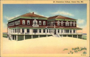 Ocean City Maryland MD Dominican College Linen Vintage Postcard