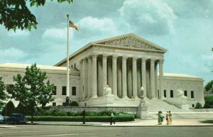 Postcard United States Supreme Court Near US Capitol White Marble Washington DC