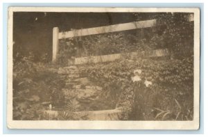 1918 Well Fence Worcester Massachusetts MA RPPC Photo Antique Postcard 