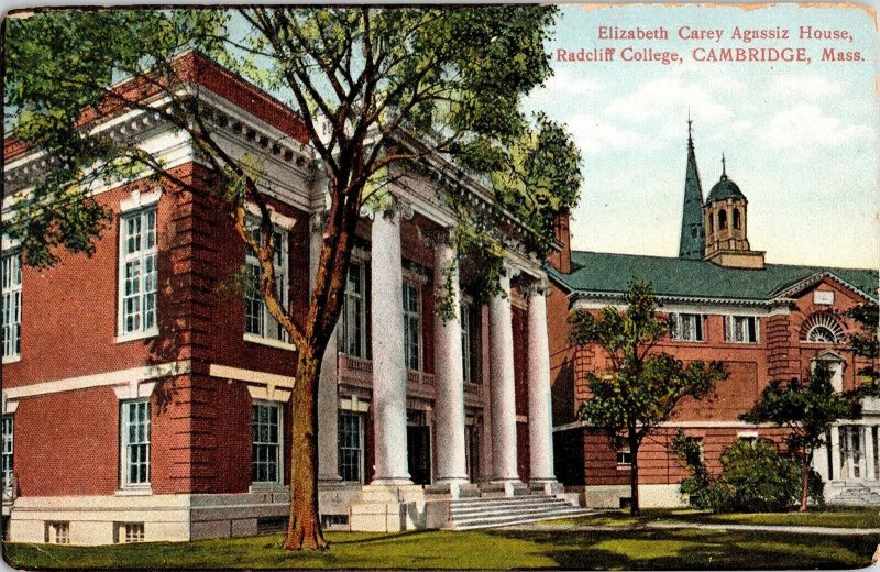 Elizabeth Carey Agassiz House Radcliff College Cambridge Mass Antique Postcard 