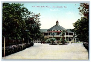 c1910 Hot Wells Bath House San Antonio Texas TX Antique Unposted Postcard