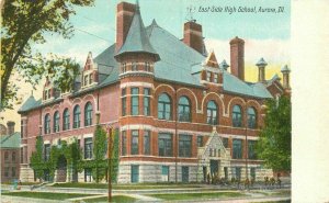 Aurora Illinois East Side High School Lindstrom undivided C-1910 Postcard 7607