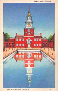 Pennsylvania Building Independence Hall New York World's Fair 1939 postcard