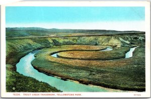 Wyoming WY, Trout Creek Trademark, Yellowstone National Park, Vintage Postcard