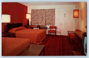 Edinburg Texas TX Postcard Rex Motel Room Interior View c1960's Vintage Antique