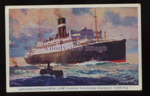 LS1556 - Anchor-Donaldson Liner - Letitia - postcard - artist Odin Rosenvinge