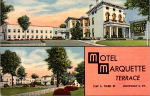 Linen Postcard Motel Marquette Terrace 1249 S. Third St. Louisville, Kentucky