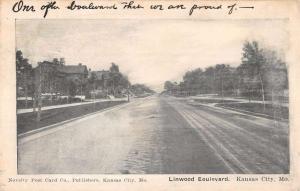 Kansas City Missouri Linwood Boulevard Scenic View Antique Postcard K107039
