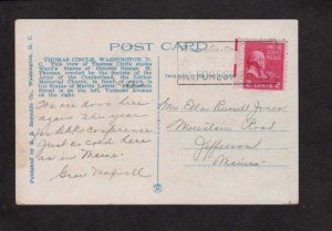 DC Thomas Circle Statue Washington DC Vintage Postcard