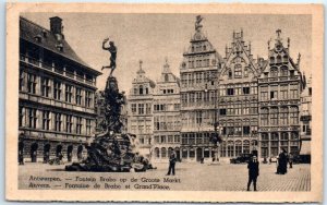 Postcard - Fontaine de Brabo et Grand'Place - Antwerp, Belgium