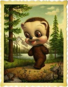 California Brown Bear by Mark Ryden Tree Show Art Postcard