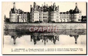 Old Postcard Chambord Northern Facade Autretois the river Cosson bathed the w...