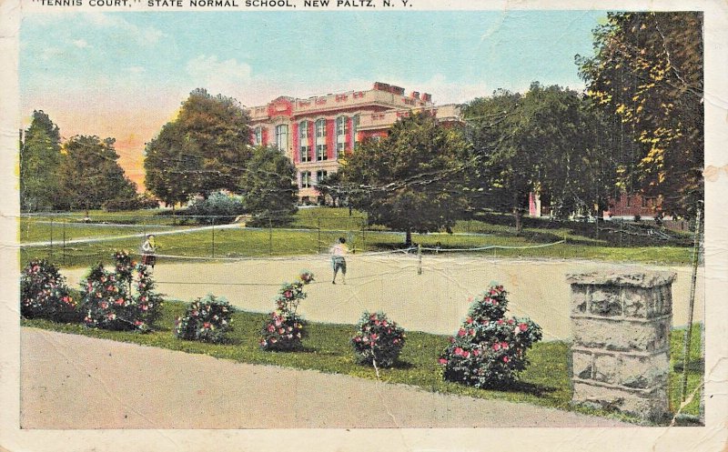 New Paltz New York NY-State Normal School-Tennis Court~1925 Postcard