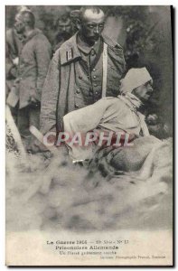Old Postcard Militaria German Prisoners An injured seriously wounded