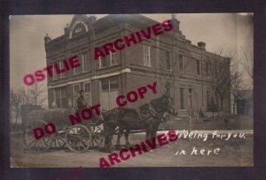 Blue Earth MINNESOTA RPPC 1912 STANDARD OIL DELIVERY WAGON Advertising MN