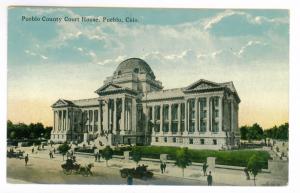 Pueblo, Colorado to Mound City, Kansas 1917 Postcard, Pueblo County Court House