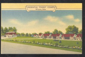 WINONA MISSISSIPPI HIAWATHA TOURIST COURT LINEN ADVERTISING POSTCARD