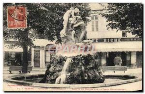 Old Postcard Tarbes Fontaine L & # 39inondation marble Group placed eMaubourguet