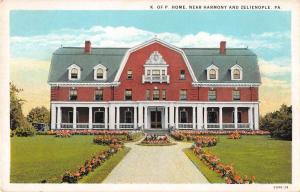 Zelienople Pennsylvania K of P Home Residence  Antique Postcard J54194