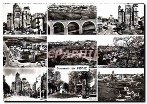 Postcard Modern Rodez Cathedrale general view Viaduct and Cathedral Avenue Vi...