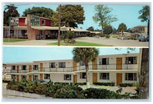 c1950's Bel Air Motel Cars Daytona Beach Florida FL Dual View Vintage Postcard