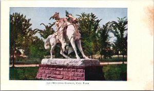 USA Mounted Cowboy City Park Denver Colorado Vintage Postcard 09.53