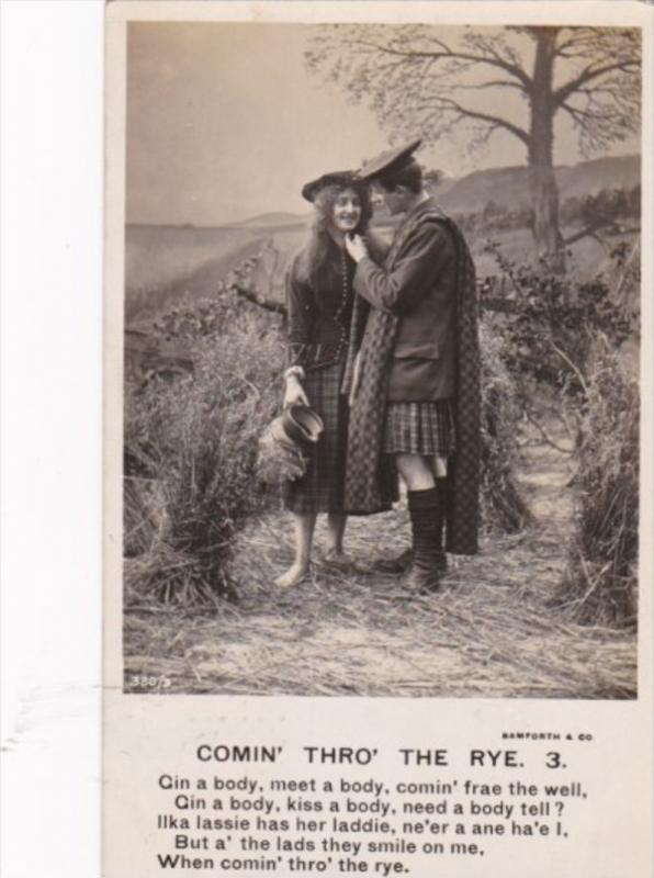 Bamforth Romantic Couple Comin' Thro' The Rye No 3 1908