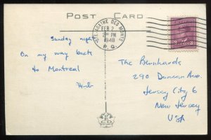 h2083 - STE. AGATHE DES MONTS Quebec Postcard 1948 Skiing