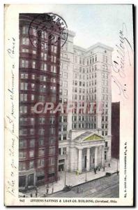 Postcard Old Citizens Savings Loan Building Co Cleveland Ohio