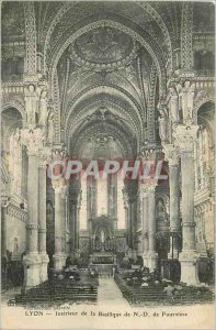 Postcard Old Lyon Interior of the Basilica of N D Fourviere