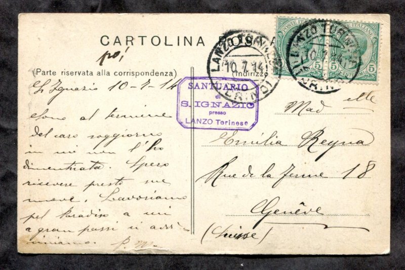 dc685 - LANZO TORINESE Torino Italy 1914 Postcard