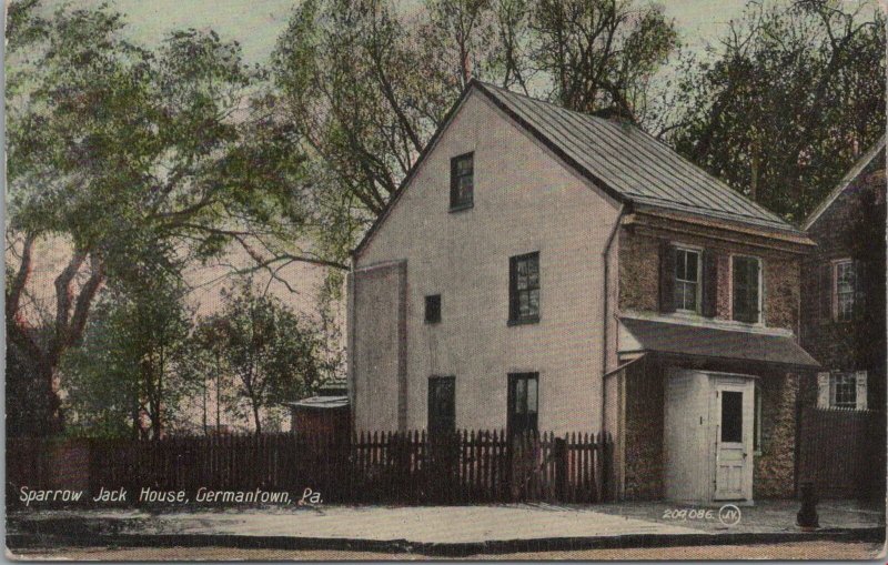 Postcard Sparrow Jack House Germantown PA