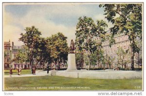 Grosvenor Square And The Roosevelt Memorial, London, England, UK, PU-1950