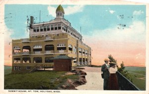 Vintage Postcard 1921 Summit House Building Mount Tom Holyoke Massachusetts MA