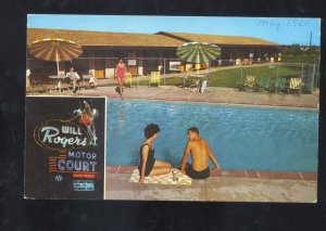 TULSA OKLAHOMA ROUTE 66 WILL ROGERS MOTEL SWIMMING POOL ADVERTISING POSTCARD