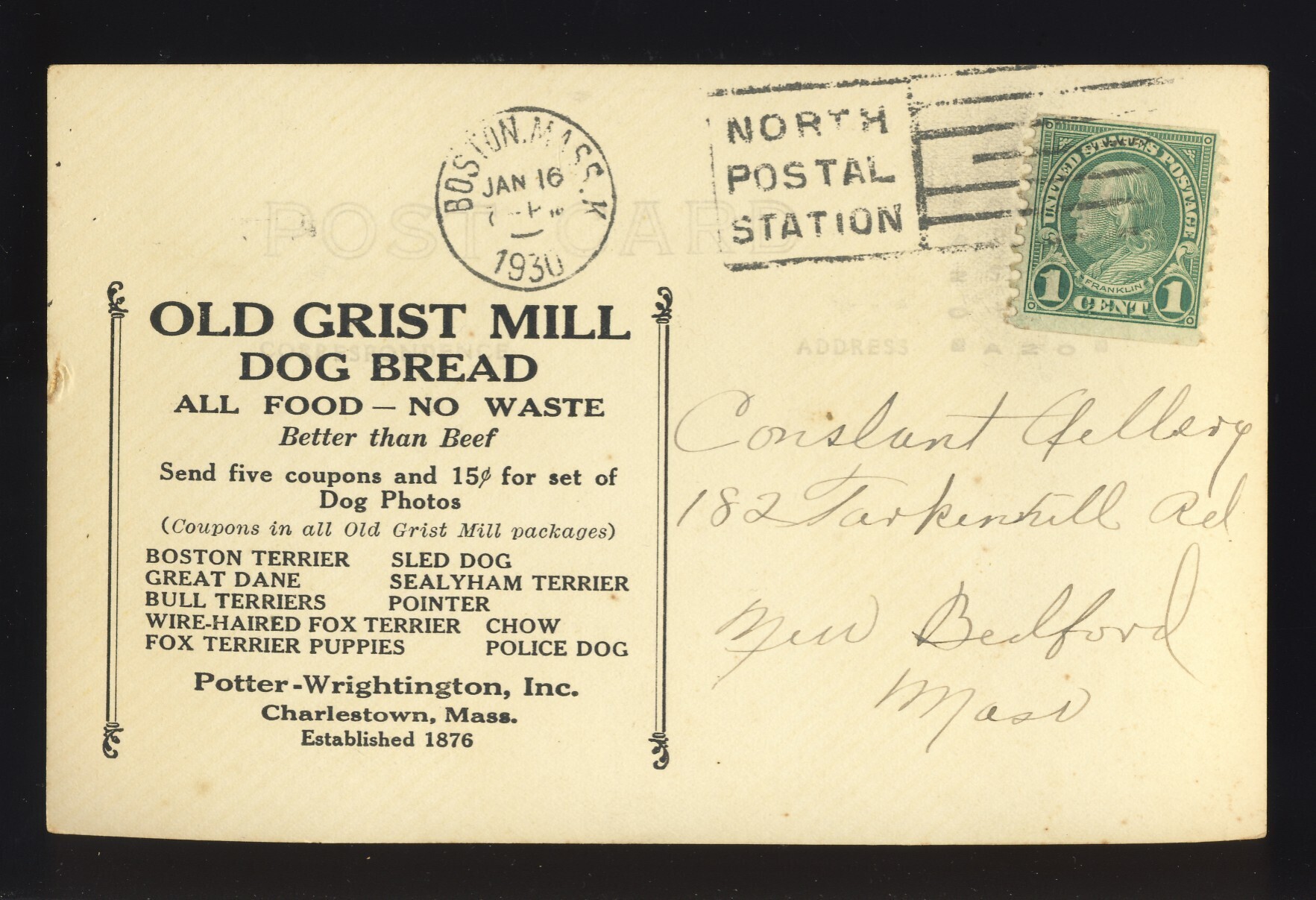 Vintage Postcard, Paper Mills Rock, Norwich, Connecticut