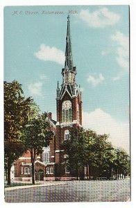 M E Church Kalamazoo Michigan 1910c postcard