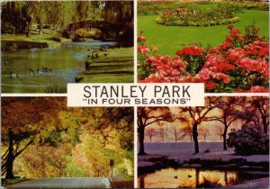 Stanley Park in Four Seasons Vancouver BC British Columbia c1976 Postcard D43