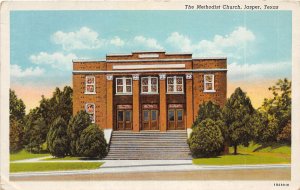 J38/ Jasper Texas Postcard Linen The Methodist Church Building  87