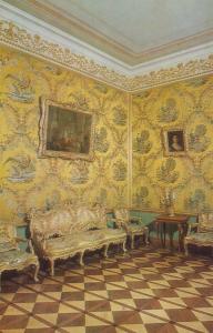 Tower Of Pushkin Catherine Palace Antechamber Silk Wall Leningrad Postcard