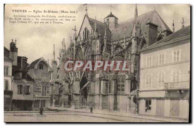 Troyes Postcard Ancient Church St Martin collegiate old urban Srt