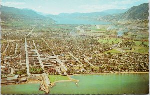 Penticton BC Aerial View Unused Vintage Postcard F57