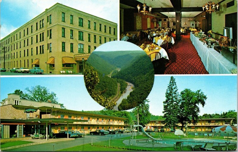 Penn-Wells Motor Inn Wellsboro Pennsylvania PA Multiview Postcard VTG UNP Unused 