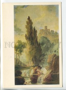 454376 USSR 1971 year Hubert Robert waterfall postcard