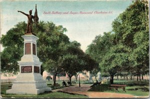 Vtg Charleston South Carolina SC South Battery & Jasper Monument 1908 Postcard