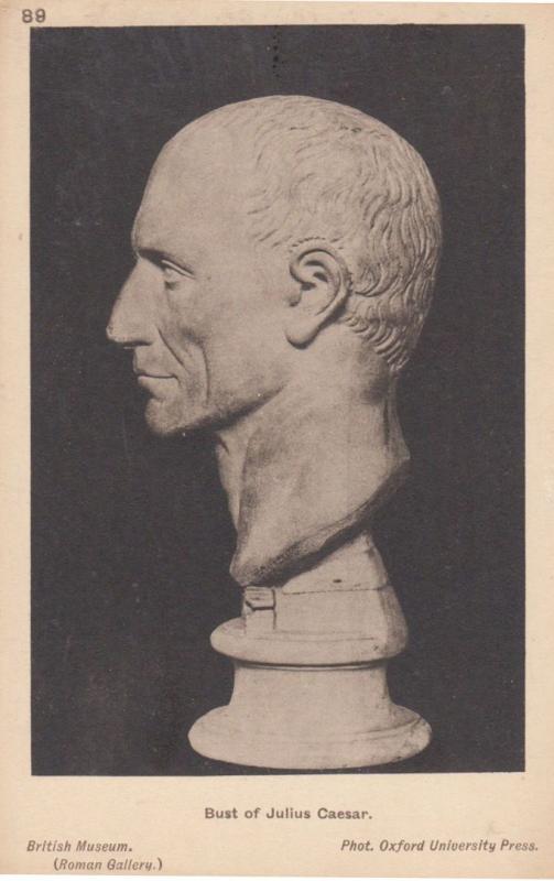 Bust Of Julius Caesar Antique Roman Sculpture British Museum Old Postcard