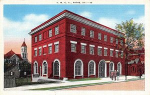 PARIS, KY Kentucky  YMCA~Men At Entrance  BOURBON COUNTY  c1940's Linen Postcard