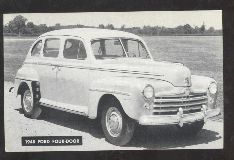 1948 FORD FOUR DOOR VINTAGE CAR DEALER ADVERTISING POSTCARD